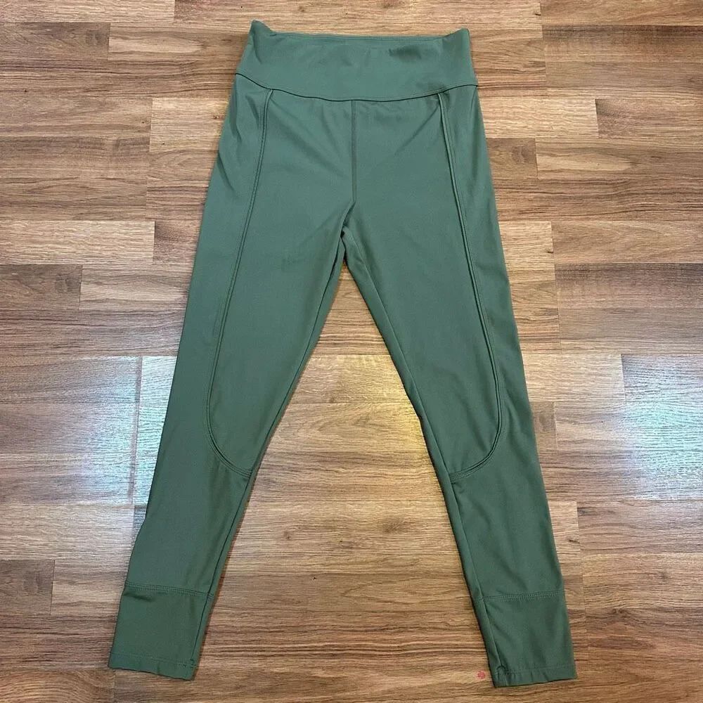 White Birch Workout Leggings Exercise Olive Green | Women Size Medium